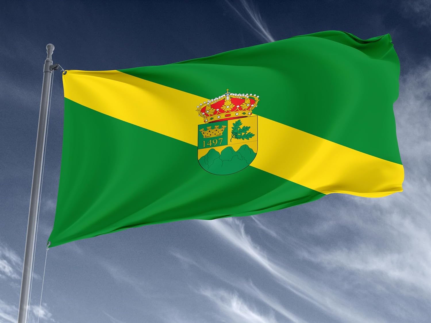Puebla de la Sierra, Madrid Flag, Unique Design Print, Double Seams,Spain Province Flag 3×5 outdoor – Flags for outside, Bright Colours, Reinforced