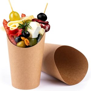 MOLFUJ Soporte para papas fritas de 14 onzas, 50 tazas de papel kraft de papel de estraza desechables, mini cajas de servir de fiesta marrón para MOLFUJ Soporte para papas fritas de 14 onzas, 50 tazas de papel kraft de papel de estraza desechables, mini cajas de servir de fiesta marrón para