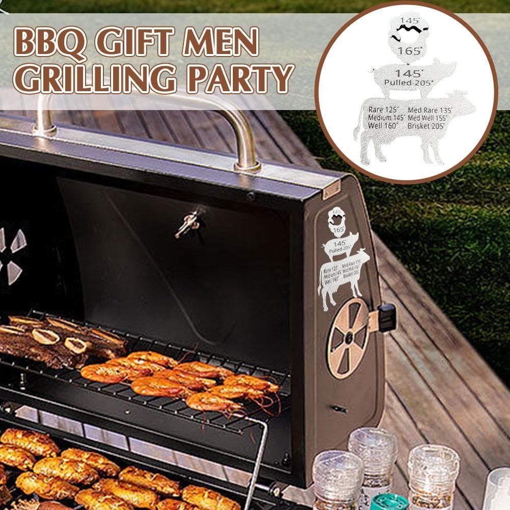Regalo de barbacoa para hombres, fiesta de parrilla para marido, imán de temperatura de carne, 2023 nueva guía de temperatura de carne, imán de