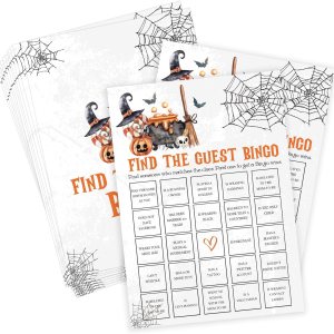 Tuyashua Halloween Find The Guest Bingo Game, juego de Halloween para baby shower, decoraciones de baby shower, suministros de fiesta de revelación Tuyashua Halloween Find The Guest Bingo Game, juego de Halloween para baby shower, decoraciones de baby shower, suministros de fiesta de revelación
