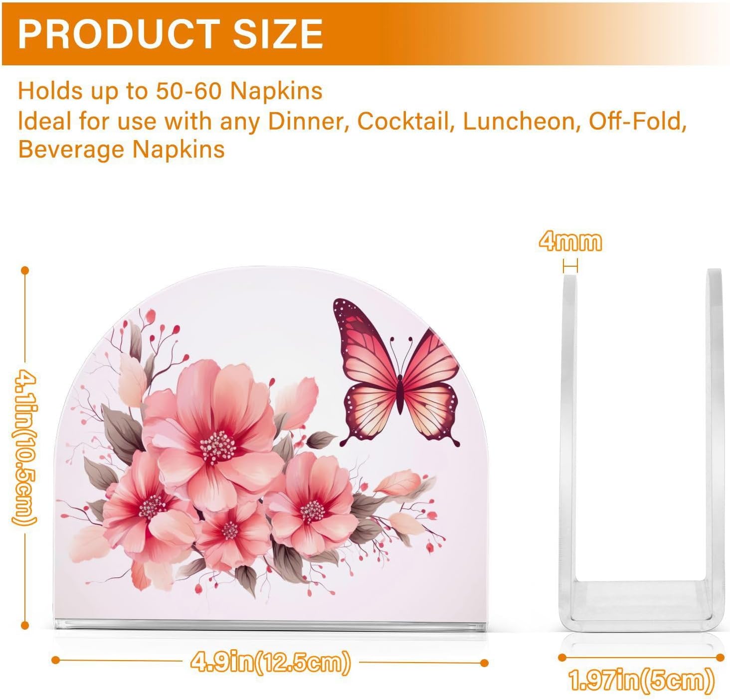 Butterfly Flower Napkin Holder for Table Standing Napkin Holders Modern Napkin Dispenser Vertical Table Paper Napkin Holder for Rustic Kitchen