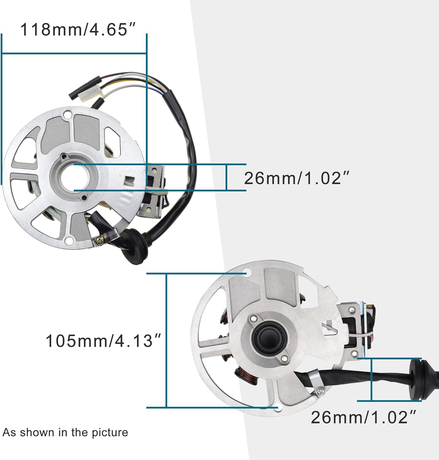 GOOFIT 5 alambres 7 bobinas de encendido magneto estator reemplazo para 2 tiempos AC JOG 50cc 90cc 2T 1E40QMB scooter chino ciclomotor piezas