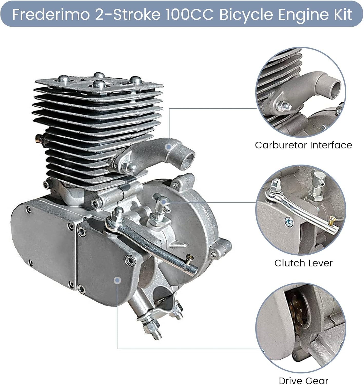 Kit de motor de bicicleta mejorado de 100 cc, kit de motor de bicicleta motorizado de 4 tiempos2 tiempos, kit de motor de bicicleta motorizado a