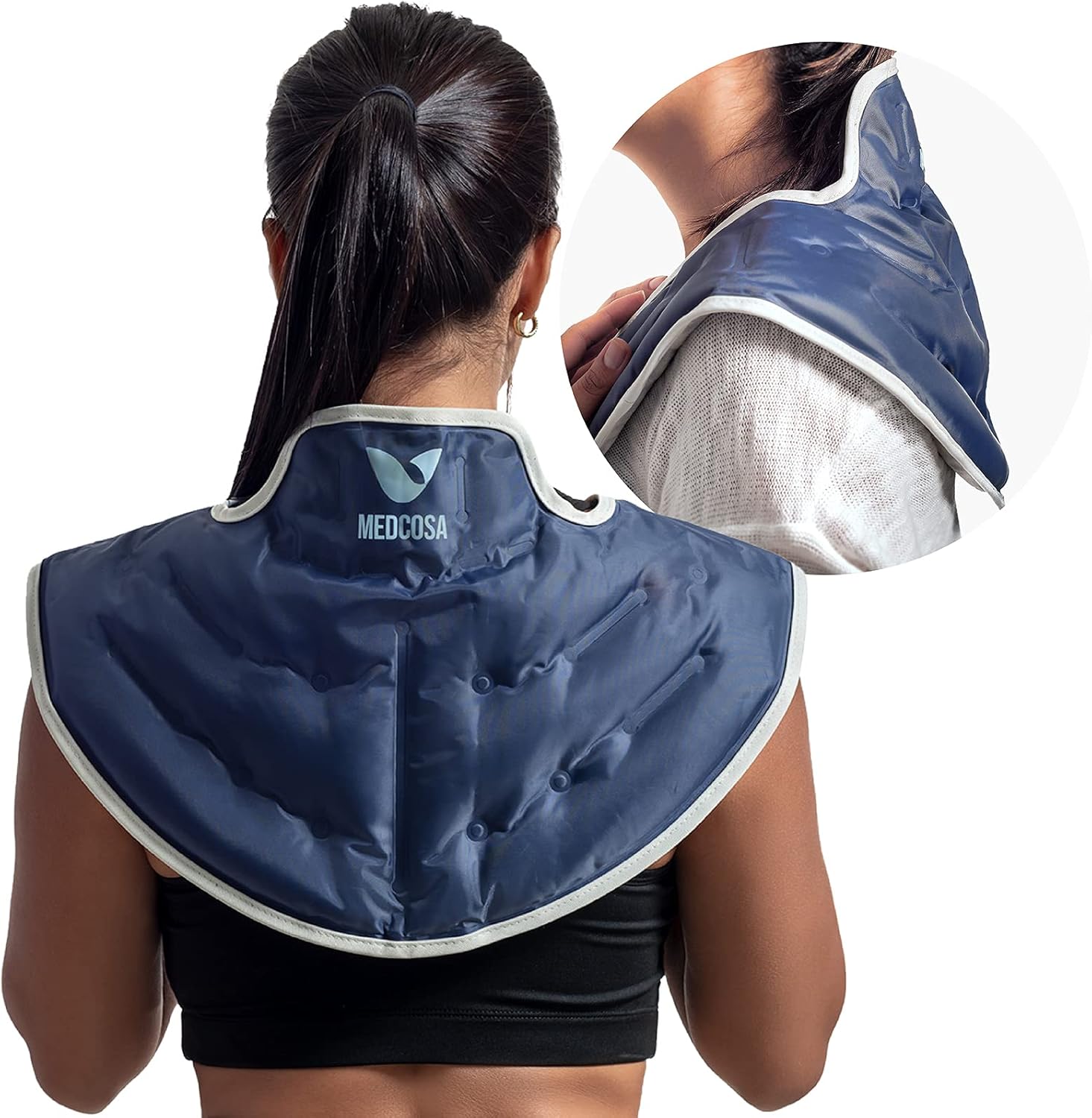 Medcosa Bolsa de hielo de gel grande para cuello y hombros  Enfría ese “dolor en el cuello”  Envoltura de cuello y hombros ideal para poscirugía,