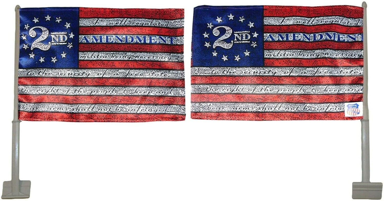 Paquete de 12 banderas de nailon de doble cara de 12 x 18 de Betsy Ross NRA de primera calidad