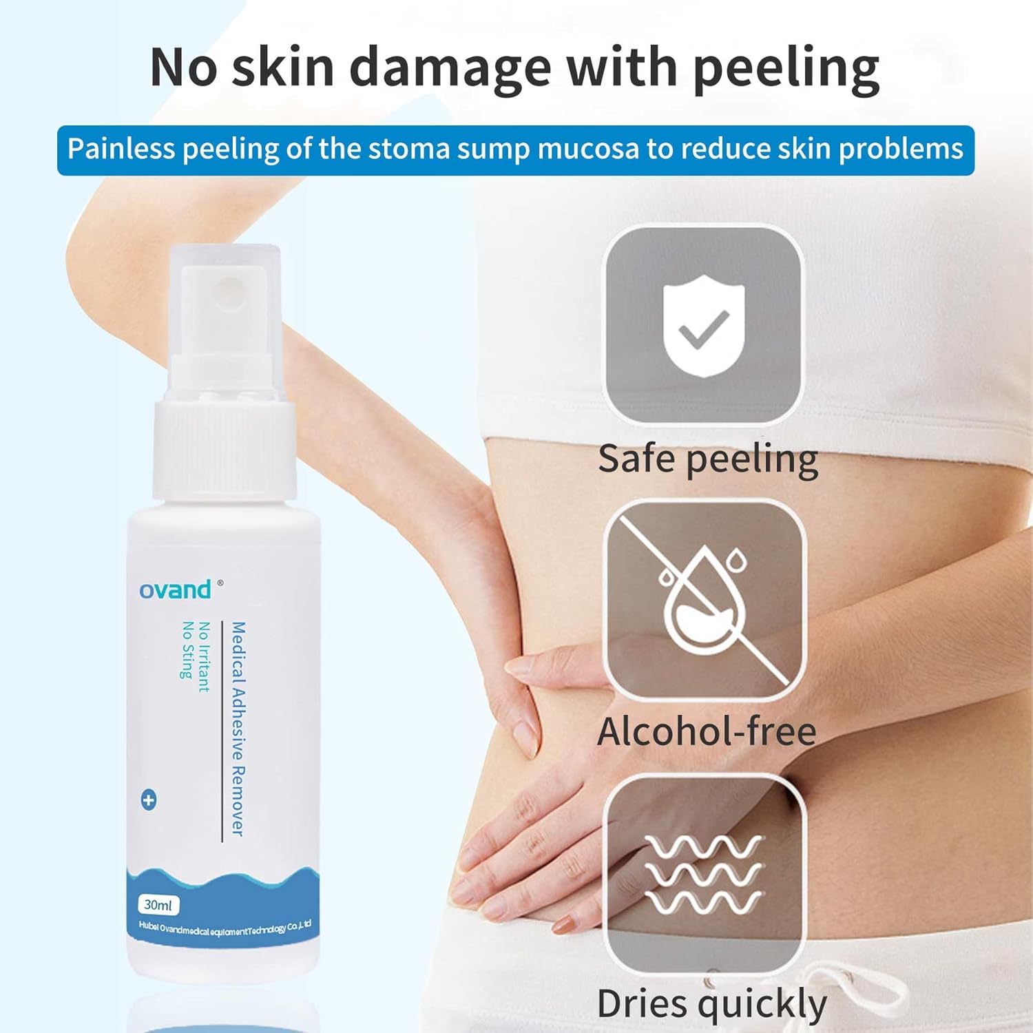 Spray removedor de adhesivo, removedor de adhesivo para piel, removedor de adhesivo médico, para cinta médica y aparatos adhesivos, sin picaduras, 1