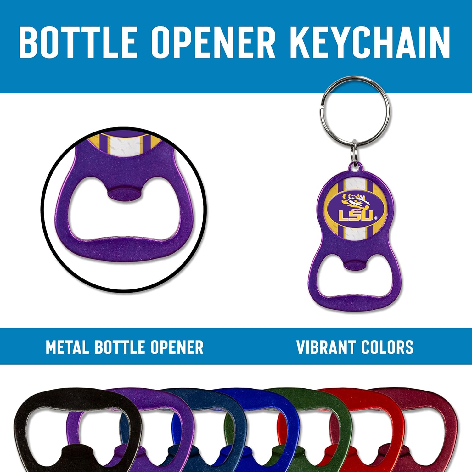 Rico Industries NCAA unisex-adult Bottle Opener Colored Keychain