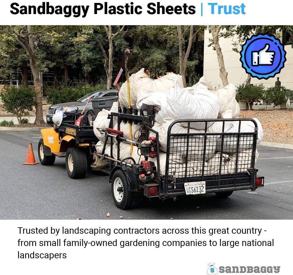 Sandbaggy Hojas de polietileno de plástico de 80 pulgadas x 80 pulgadas para paisajistas y jardineros (6)