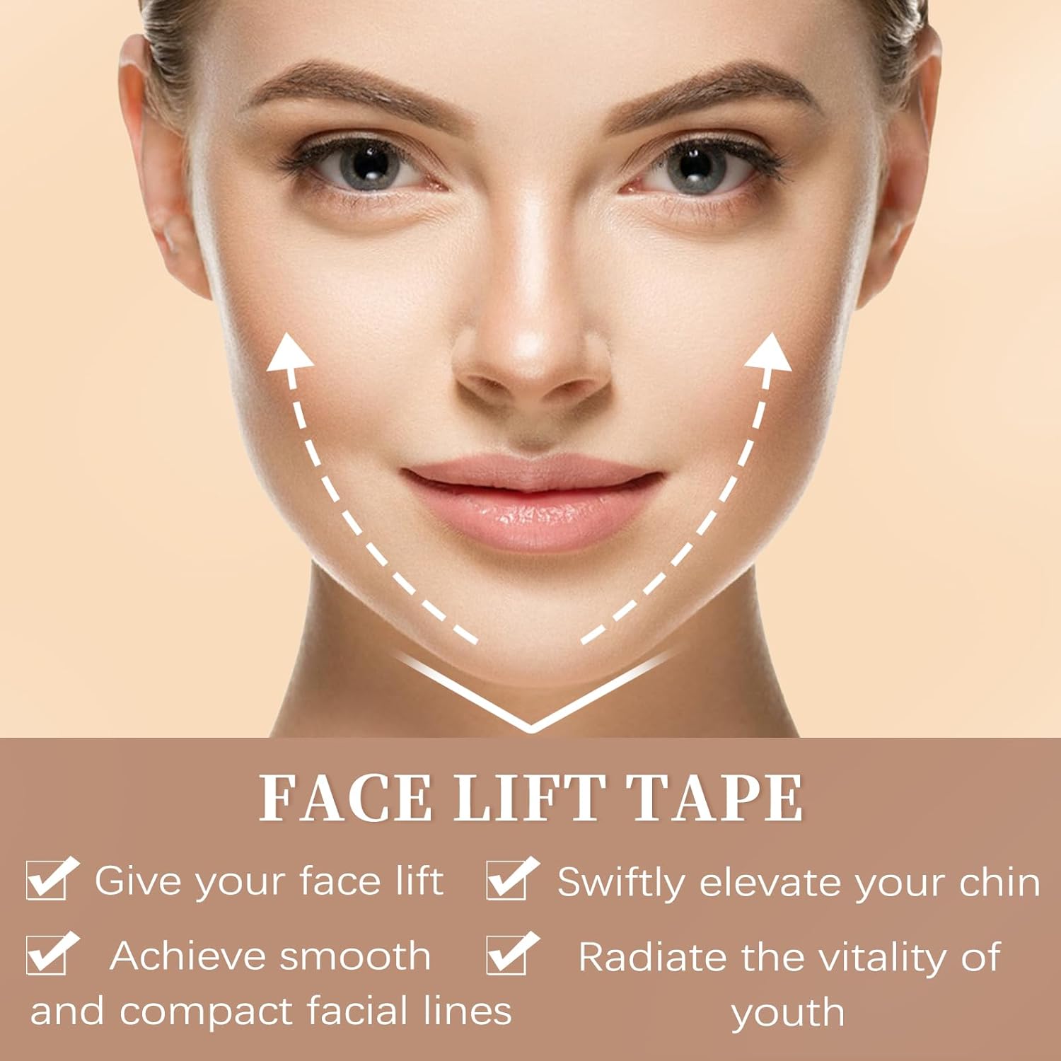 3 rollos de cinta de estiramiento facial instantáneo, parche miofascial facial para tratamiento de arrugas para línea V, levantamiento de piel