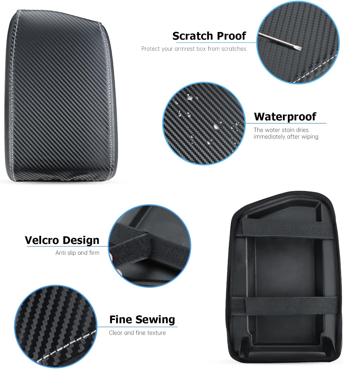 INTGET Funda de consola central para accesorios VW Volkswagen Tiguan 2019 2020 2021 2022 2023 2024 y Taos 2022-2023 2024 – Funda para reposabrazos