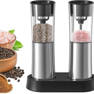 Juego de molinillo eléctrico de sal y pimienta con base de carga recargable USB, molinillo de pimienta eléctrico de inducción automática con grosor Juego de molinillo eléctrico de sal y pimienta con base de carga recargable USB, molinillo de pimienta eléctrico de inducción automática con grosor