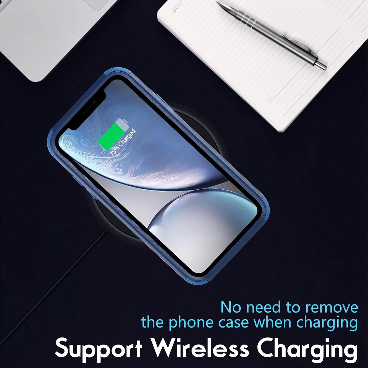 Mornex Compatible con iPhone XR, funda protectora de silicona mate 3 en 1, resistente a prueba de caídas, a prueba de golpes, diseñada para iPhone