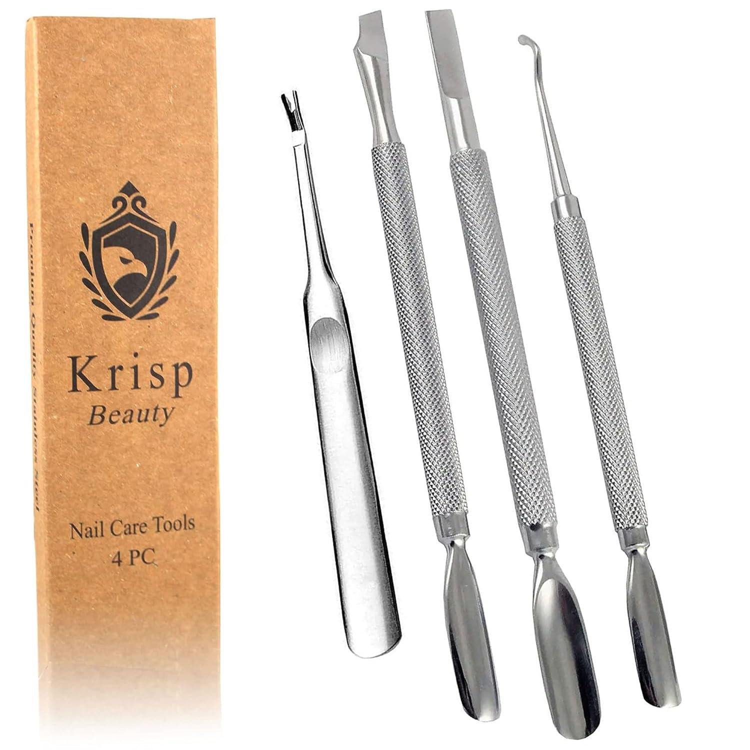 Krisp – Empujador de cutículas de doble cara  Cuchara de borde afilado en forma de cuchara de doble extremo encarnado removedor de uñas de los pies