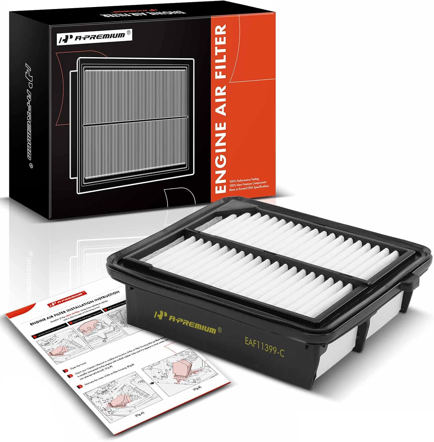 A-Premium Filtro de aire de motor compatible con modelos Honda, Accord 2014-2015 2017-2023 (solo híbrido), CR-V 2020-2022 (solo híbrido) – L4 2.0L,