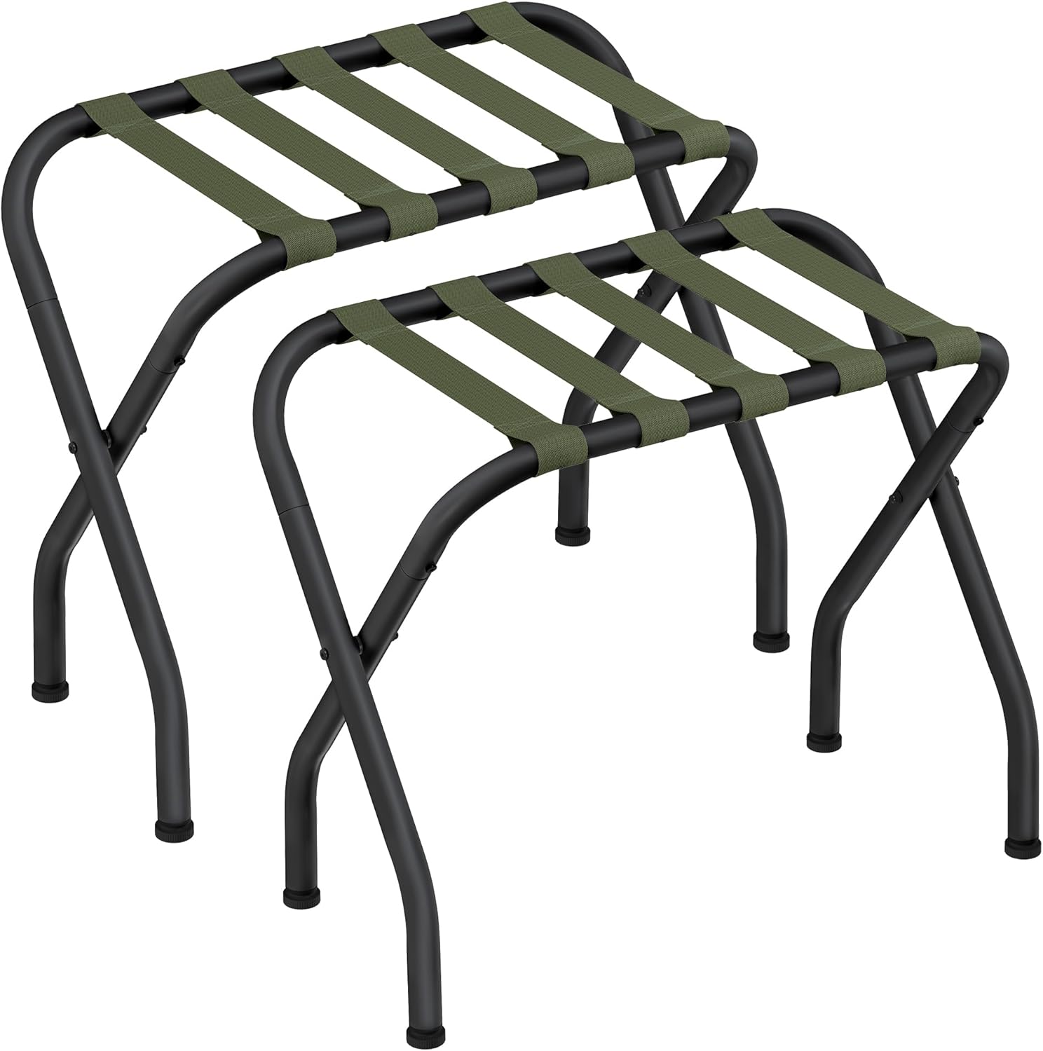 SONGMICS Portaequipajes, juego de 2, portaequipajes para habitación de invitados, soporte para maleta, marco de acero, plegable, para dormitorio,