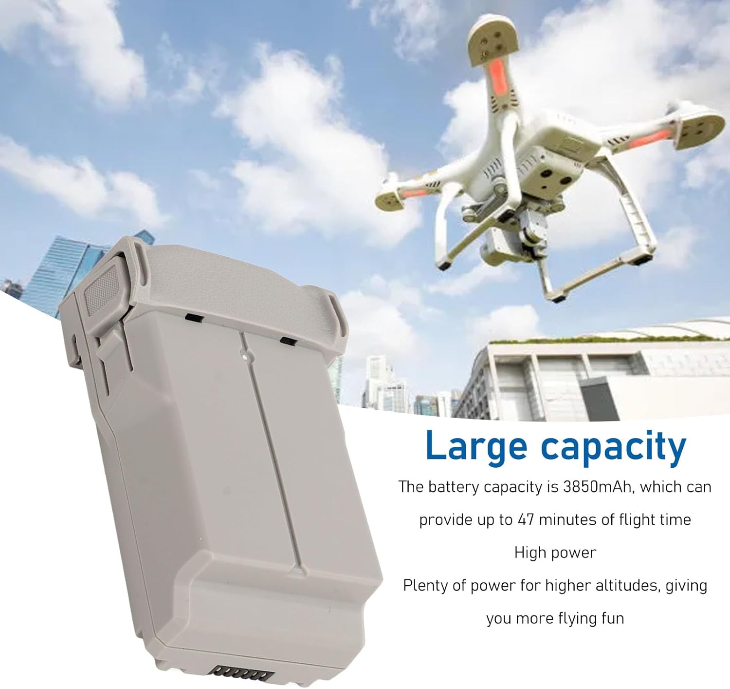 Keenso Batería inteligente para Mini 3 Pro Drone con capacidad de 3850 mAh, hasta 47 minutos de tiempo de vuelo