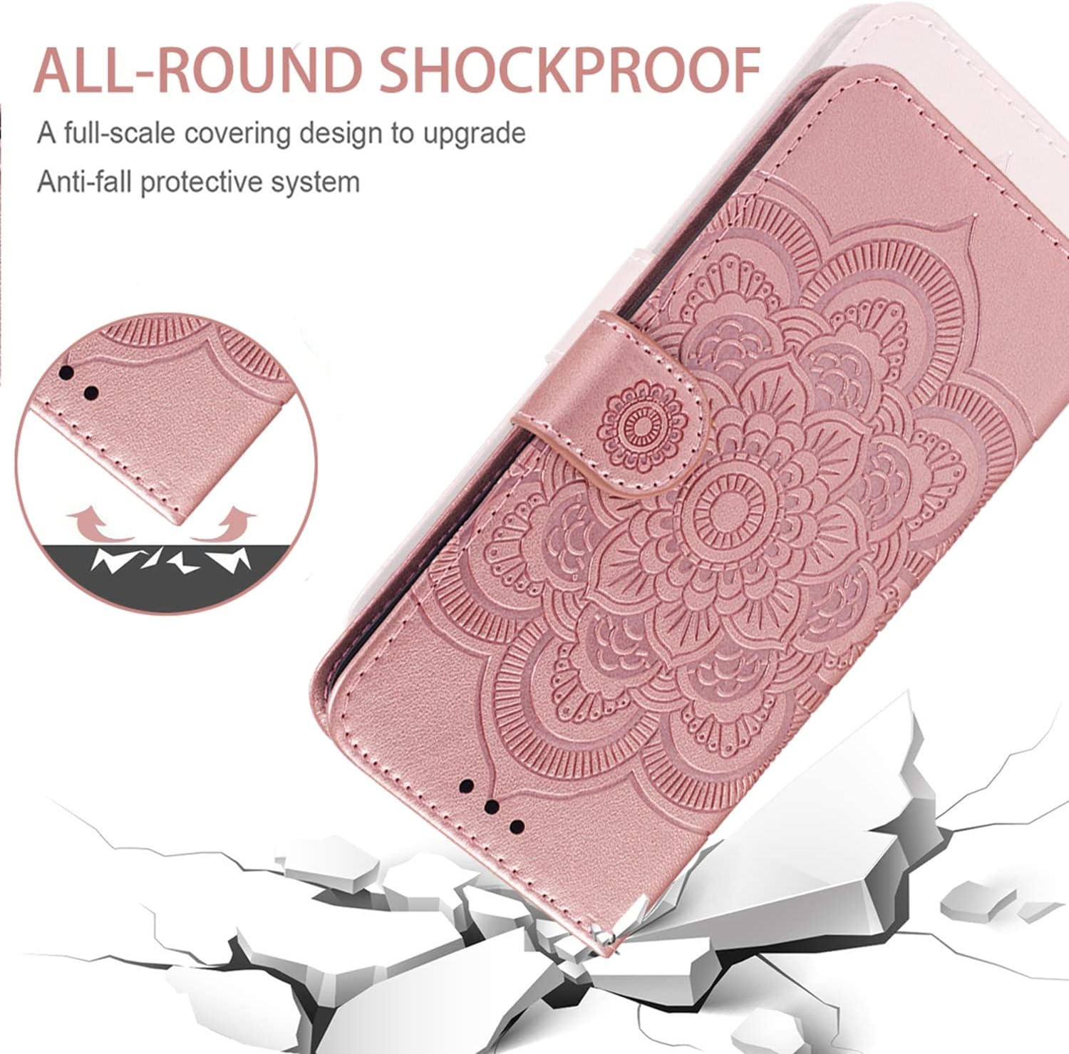 Bohefo Funda para Redmi Note 12, Poco X5 5G 22111317PG Funda tipo cartera con protector de pantalla de vidrio templado, funda de cuero con diseño de