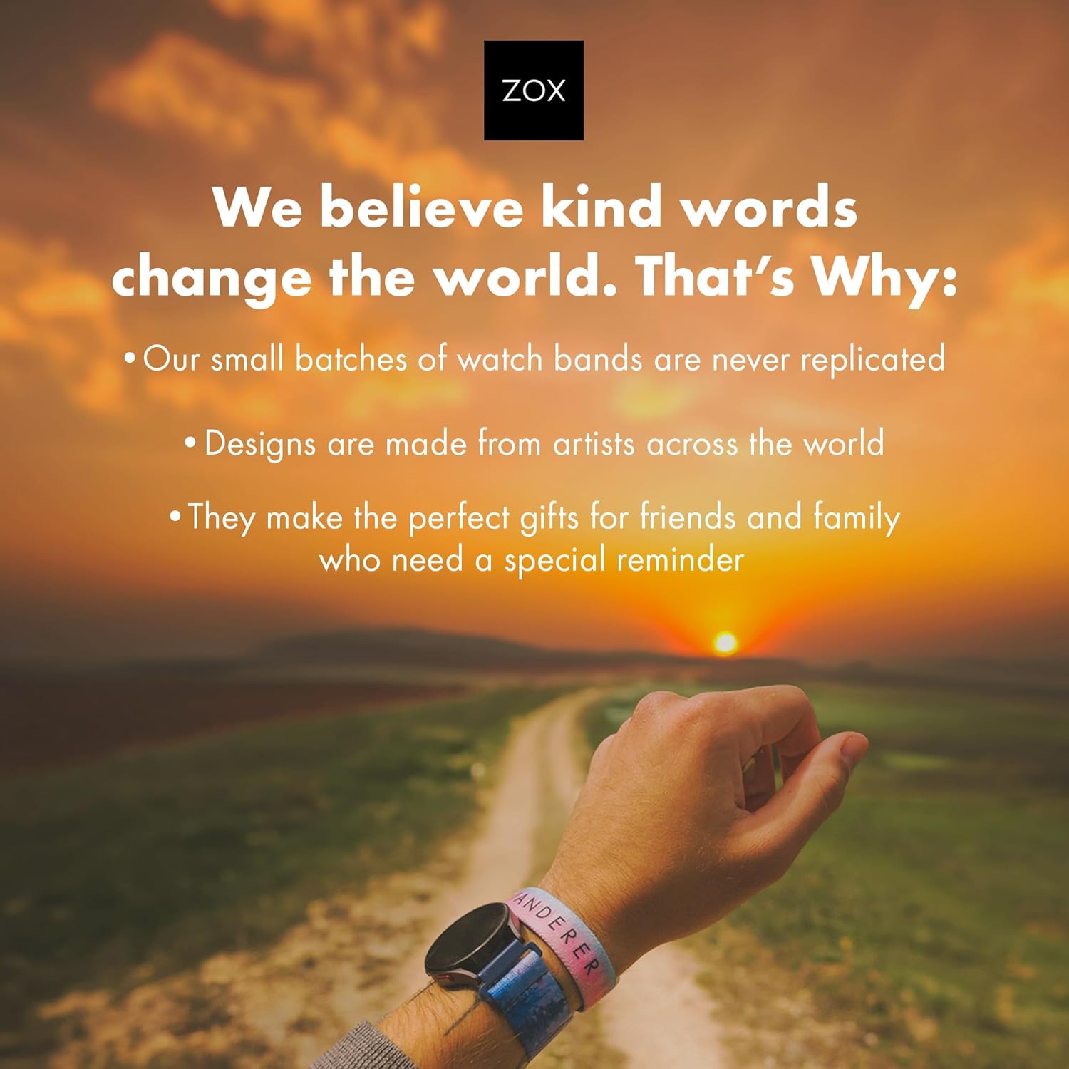 ZOX Correa para reloj inteligente Android  Banda elástica con afirmaciones motivacionales y hermosas obras de arte  Regalos para hombres, mujeres y