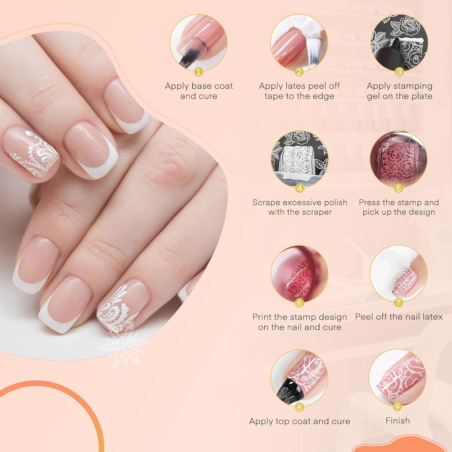 Pet Baby Esmalte de estampación de uñas, 12 colores de sellado, geles de estampación, gel de esmalte de uñas para sello de uñas, sello de placa de
