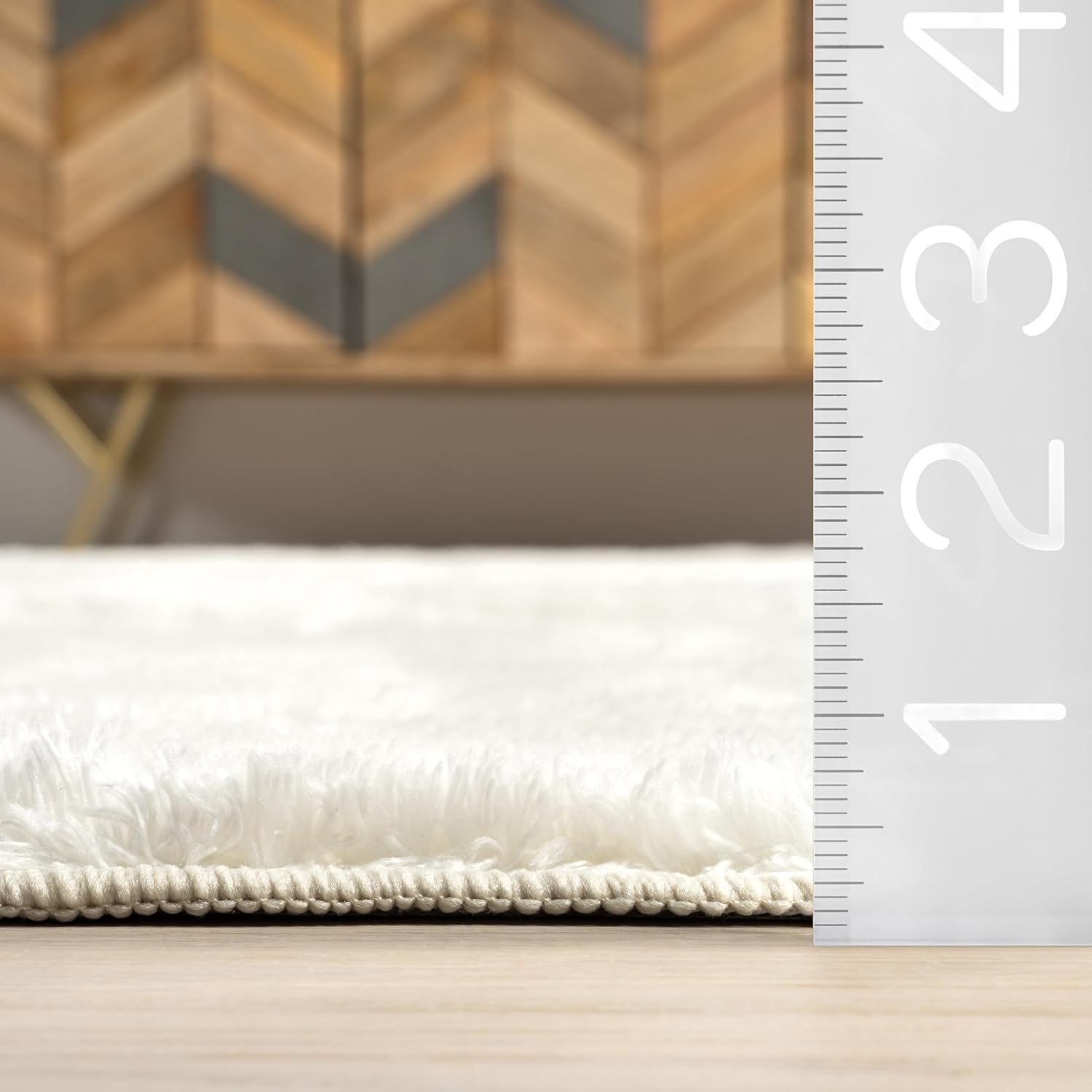 nuLOOM Loni – Alfombra de pelo largo lavable a máquina, 6 cuadrados, lavables a máquina, alfombra de transición blancomarfil, para sala de estar,