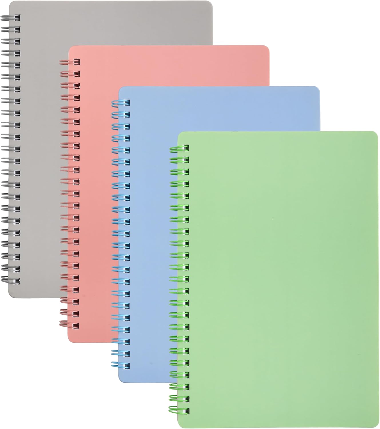 Cuaderno de espiral, paquete de 4 cuadernos de 5.6 x 8.25 pulgadas, 80 hojas160 páginas por cuaderno, diario en espiral con encuadernación de doble