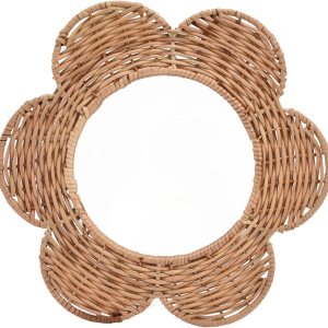 YLSZHY Espejo de pared con forma de flor redonda, espejo de pared de ratán, espejo decorativo bohemio decorativo para decoración del hogar, para YLSZHY Espejo de pared con forma de flor redonda, espejo de pared de ratán, espejo decorativo bohemio decorativo para decoración del hogar, para