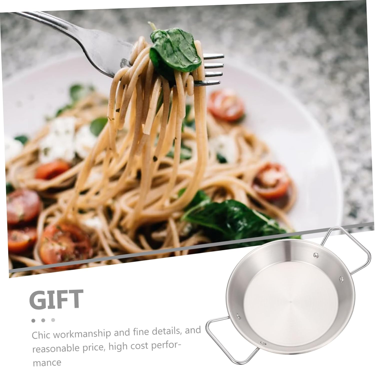 Luxshiny Bandeja frita de acero inoxidable para comida de fiesta de cocina de arroz para niños