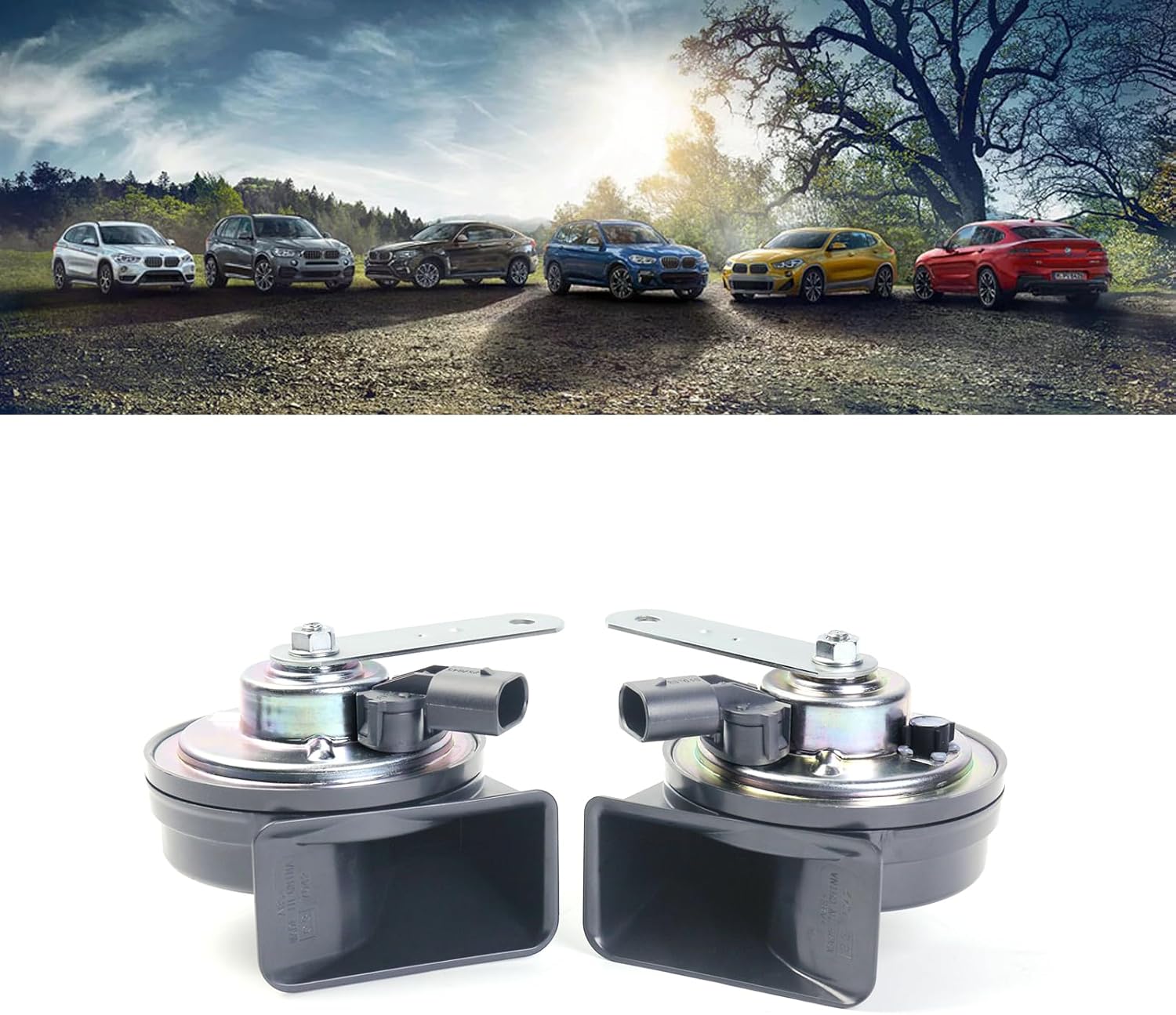 Bocinas automotrices BMW, bocina de notas alta y baja, kit de bocina de caracol de doble tono de 12 V compatible con BMW Serie 3 2011-2018, Serie 4