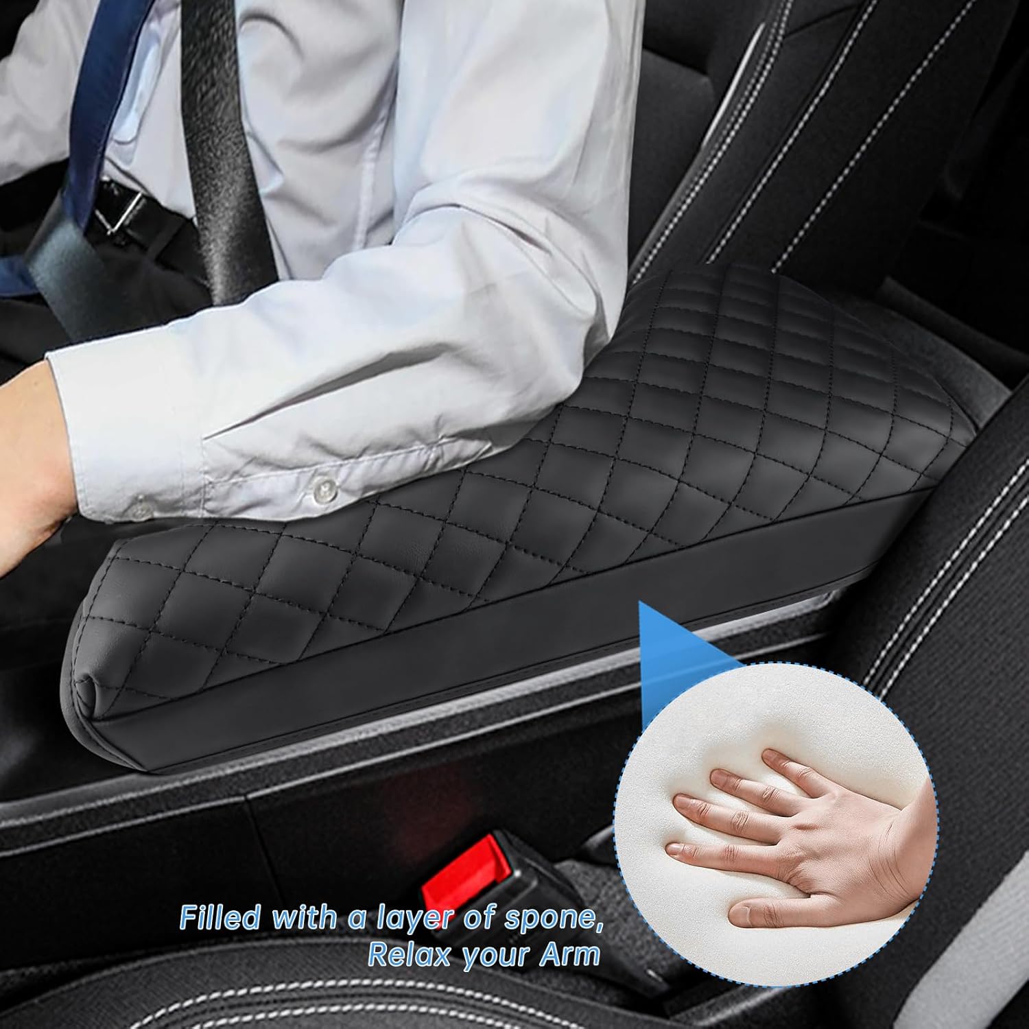 INTGET Funda de consola central para Chevrolet Chevy Camaro 2016-2022 2023 2024, accesorios de cuero para reposabrazos central, protector de tapa de