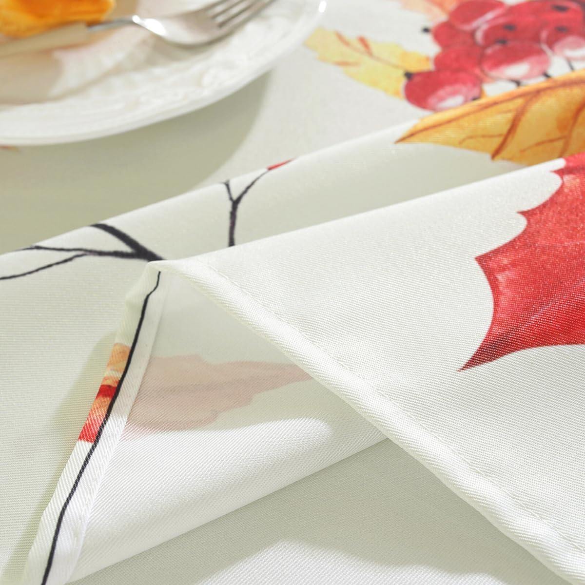 Mantel de otoño para mesa rectangular, manteles a prueba de derrames, cubierta de mesa con estampado de hojas de otoño, decoración de fiesta de