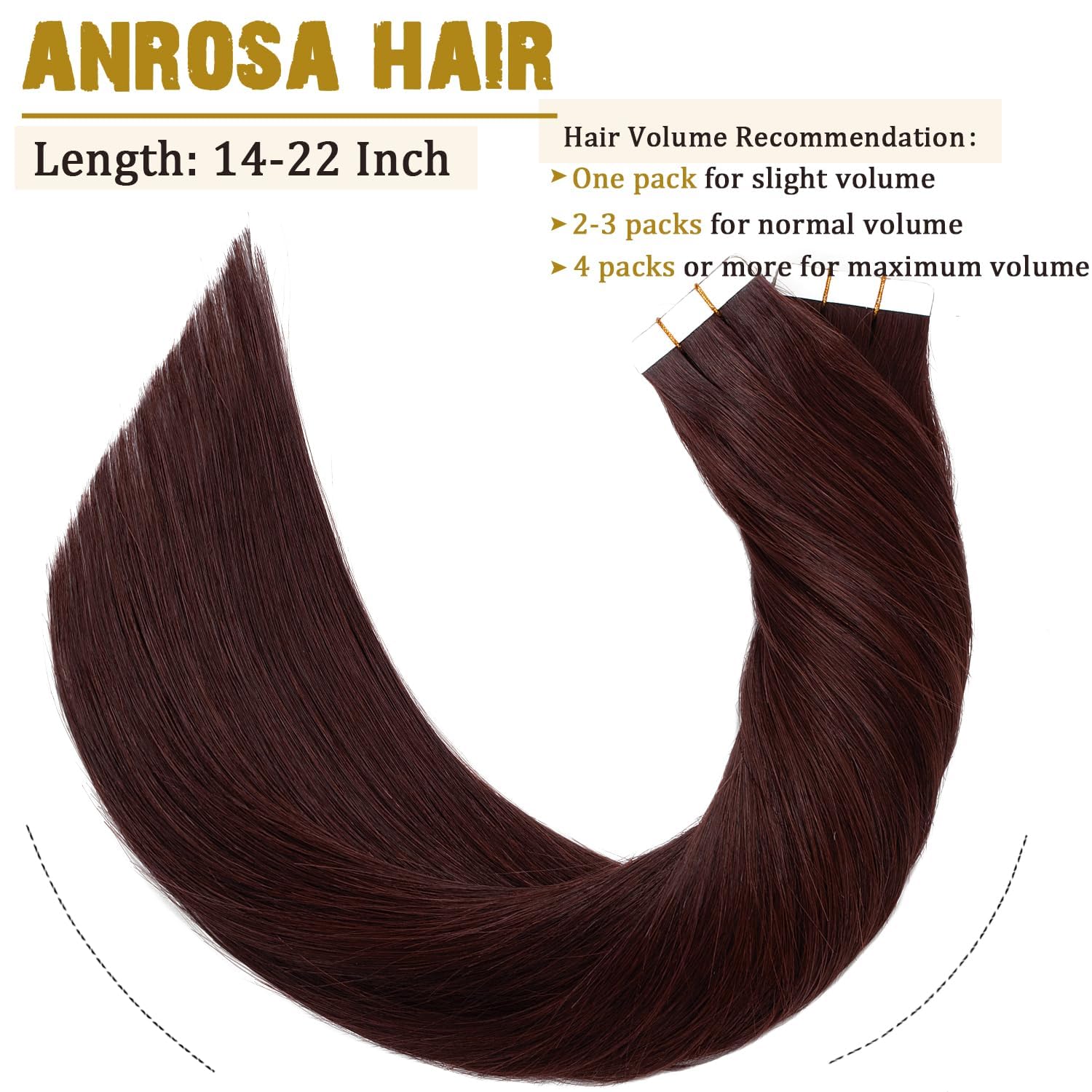 Anrosa Extensiones de cabello humano Remy sin costuras de 22 pulgadas, color #99J, color rojo vino burdeos, doble cara, 20 unidades, 1.76 onzas,