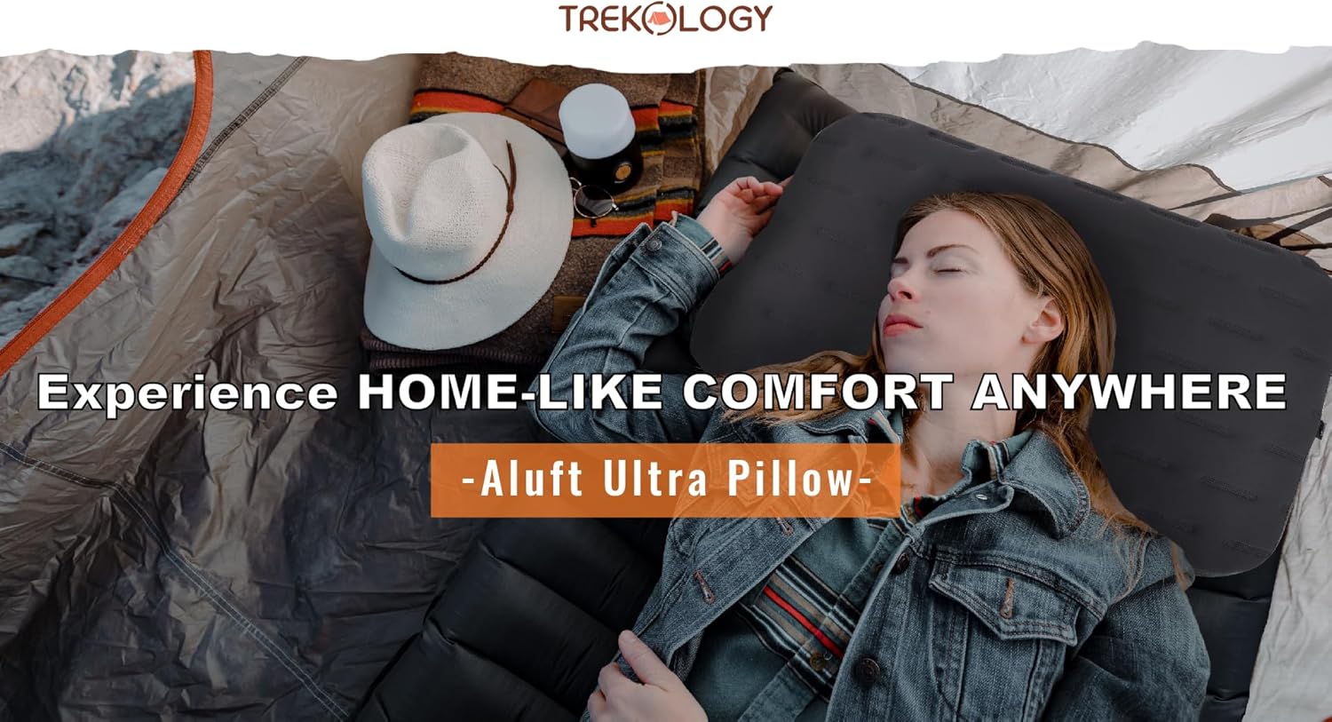TREKOLOGY Almohada inflable grande para camping, almohada inflable para camping, almohada inflable de aire, almohada de camping para dormir,