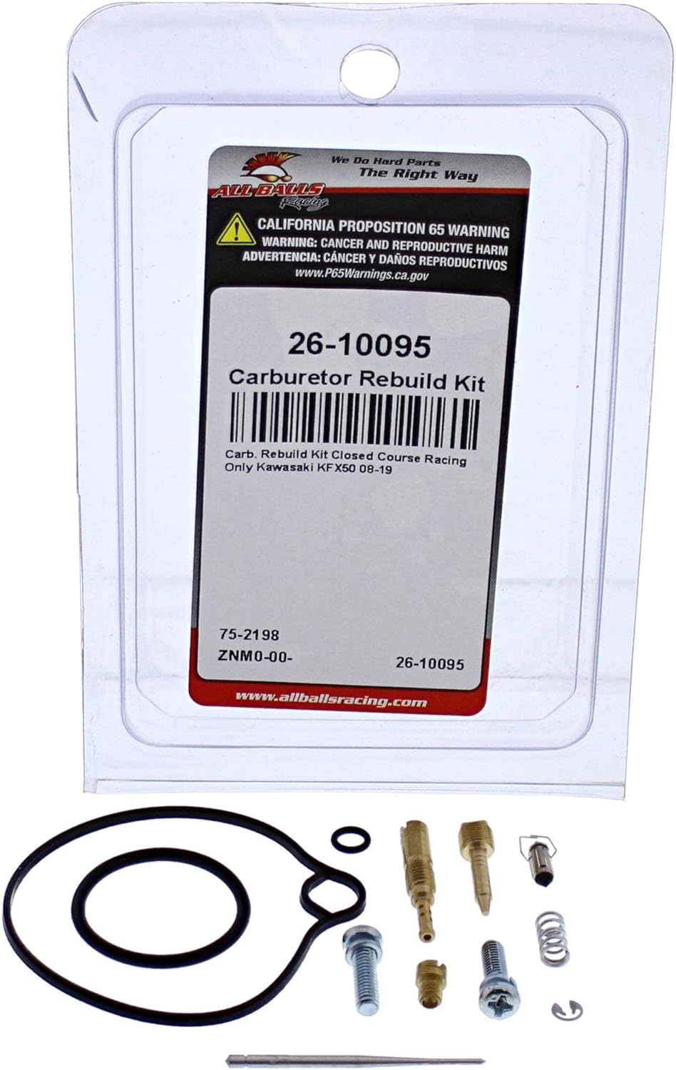 All Balls Kit de reconstrucción de carburador (26-10095) de repuesto para Kawasaki KFX50 2008 2009 2013 2014-2019