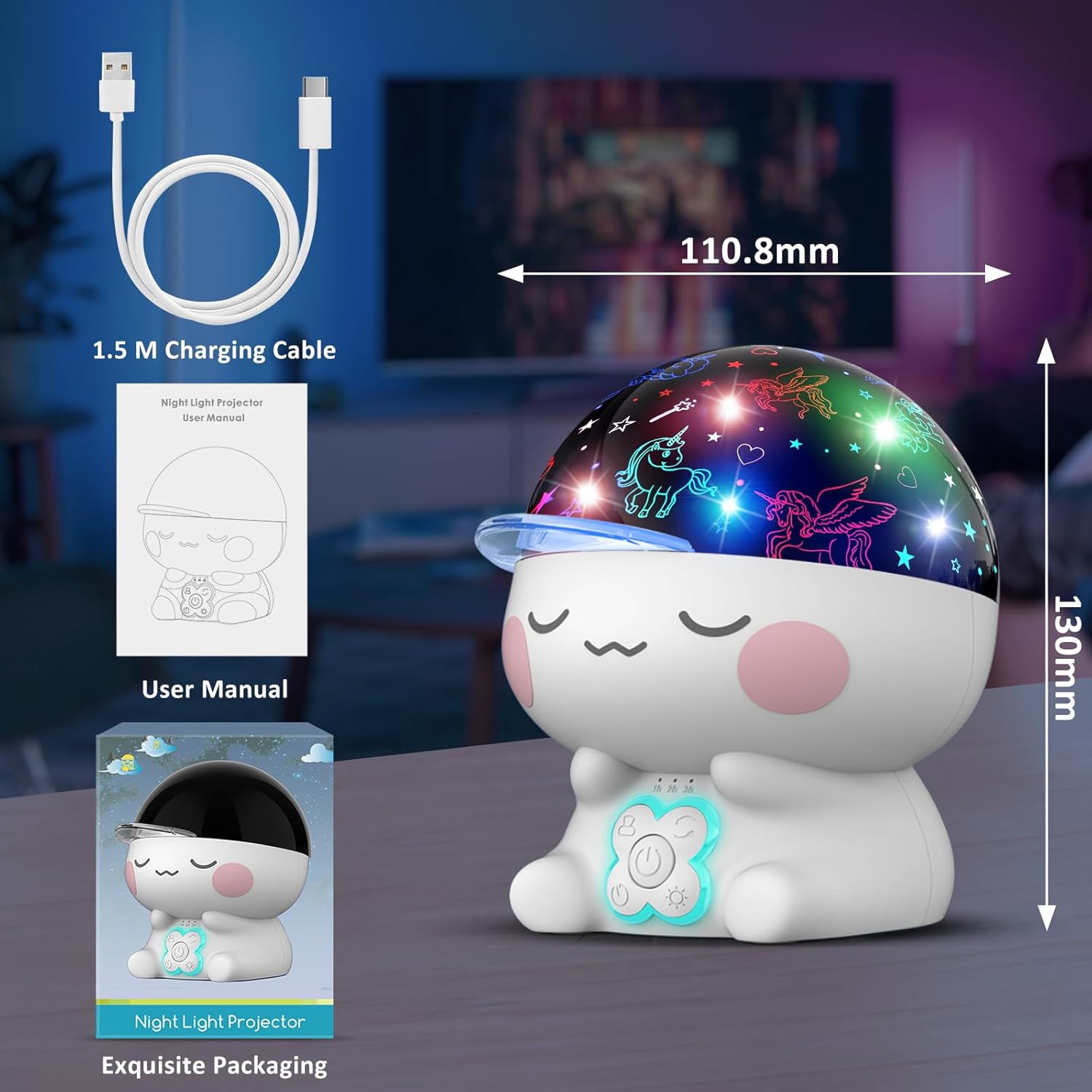 Regalos de unicornios para niñas, juguetes para niñas de 8 a 10 años, juguetes de unicornio para niñas de 6 a 8 años. Unicornio. Proyector de luz
