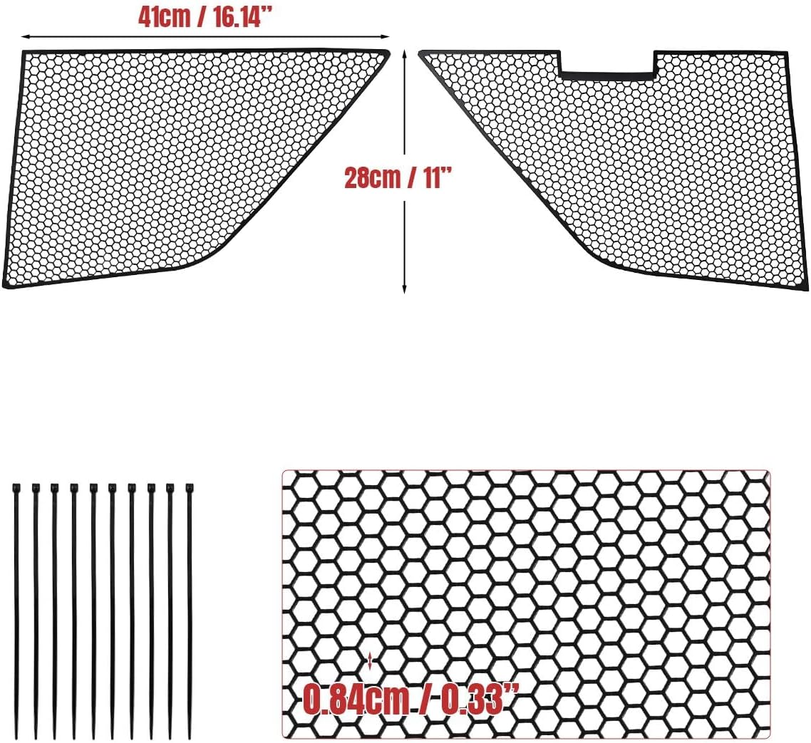 2 protectores de radiador exterior frontal, rejilla de ventilación de aluminio, cubierta protectora de panal de abeja para Corvette C8 C8 .R 2020
