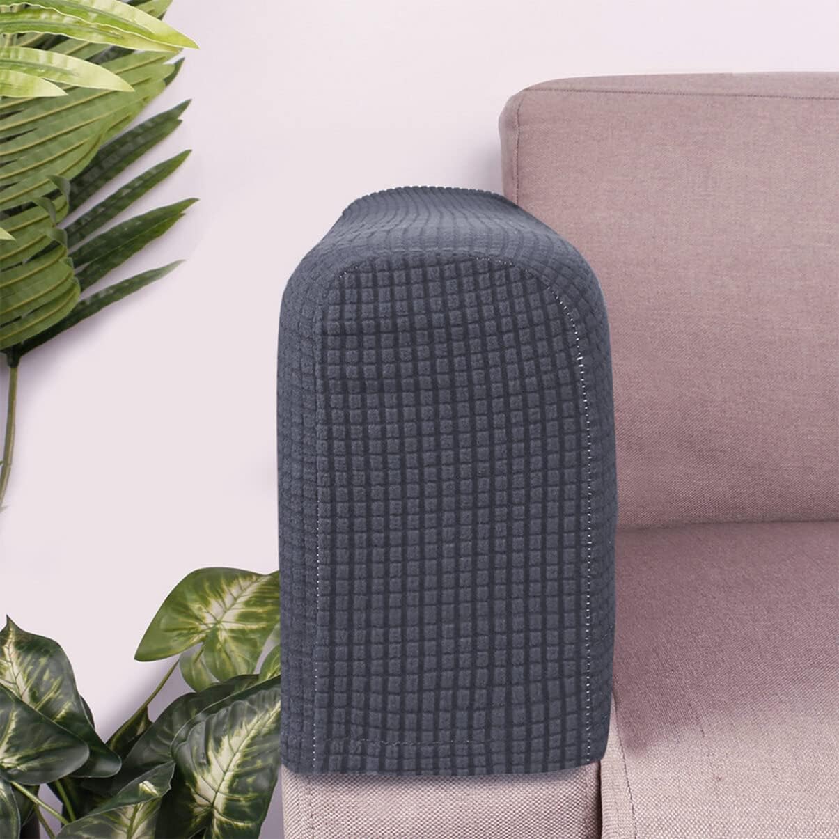 SUPVOX 2 fundas elásticas universales para reposabrazos de sofá, color gris oscuro, fundas elásticas lavables para sofá y oficina en casa, tela