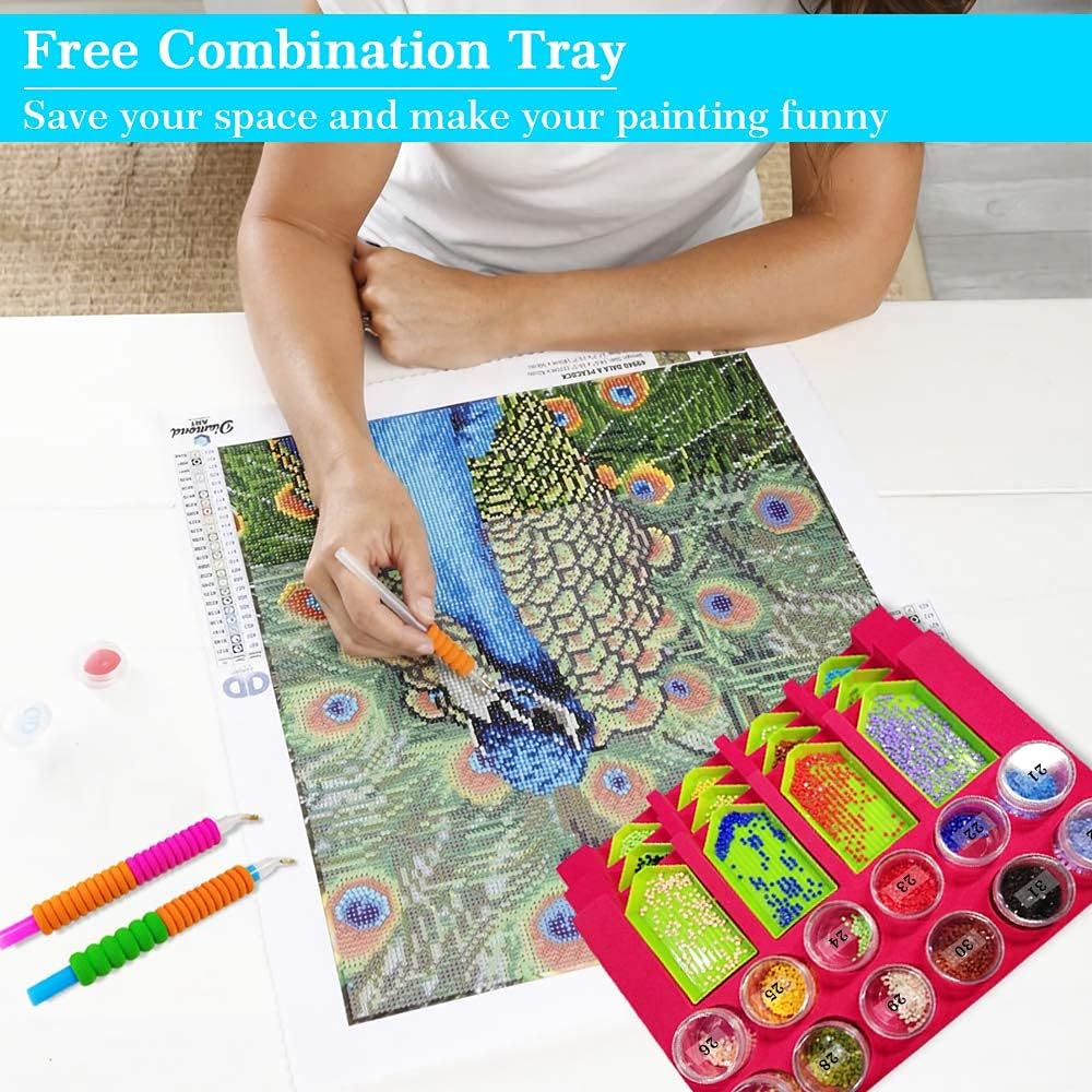 Accesorios de pintura de diamantes, bandejas, organizador, suministros de arte, kits de arte de diamantes para adultos, manualidades, 12 ranuras,