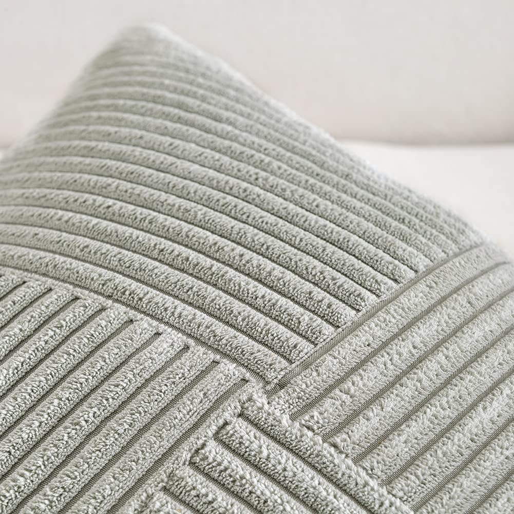 Fancy Homi Paquete de 2 fundas de almohada decorativas grises de 16 x 16 pulgadas para sala de estar, sofá, cama, sillón, rústico, bohemio,