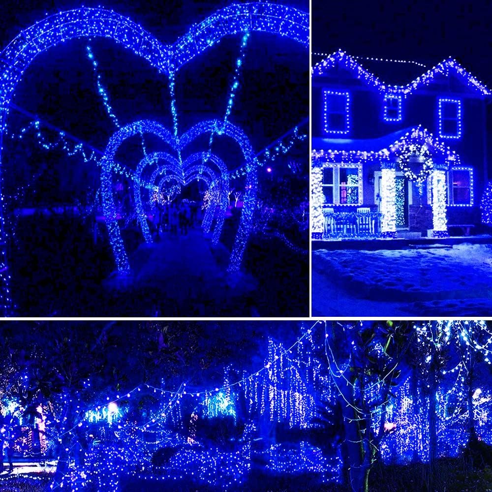 Vicila Guirnalda de 500 luces LED para decoración de Hanukkah, luces colgantes parpadeantes enchufables impermeables para fiestas, Halloween,