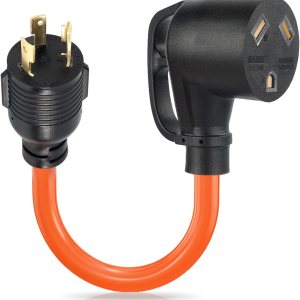 Adaptador de generador RV de 30 amperios, 14 pulgadas, 3 clavijas, L5-30P, bloqueo giratorio, enchufe macho a hembra TT-30R, cable adaptador de Adaptador de generador RV de 30 amperios, 14 pulgadas, 3 clavijas, L5-30P, bloqueo giratorio, enchufe macho a hembra TT-30R, cable adaptador de