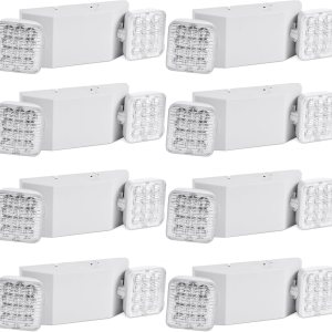 Luz de emergencia LED con batería de respaldo, dos cabezales LED ajustables, luz de emergencia comercial, 110-277 V CA, luz de emergencia con Luz de emergencia LED con batería de respaldo, dos cabezales LED ajustables, luz de emergencia comercial, 110-277 V CA, luz de emergencia con