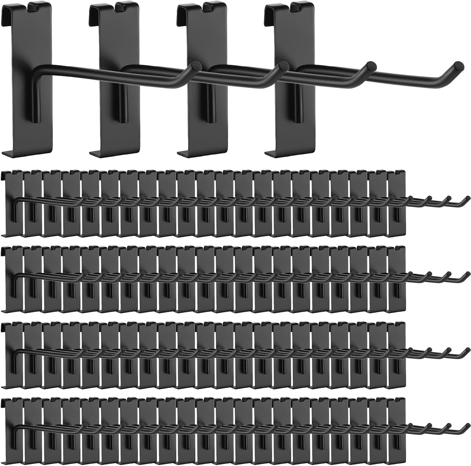 Zonon 100 ganchos de rejilla para pared, ganchos de rejilla de metal, accesorios de pared para venta al por menor, garaje, tienda, comercial, panel
