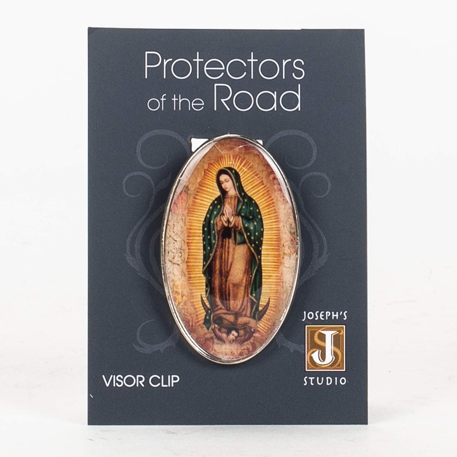 Roman Clip de visera Nuestra Señora de Guadalupe, 2 pulgadas de altura