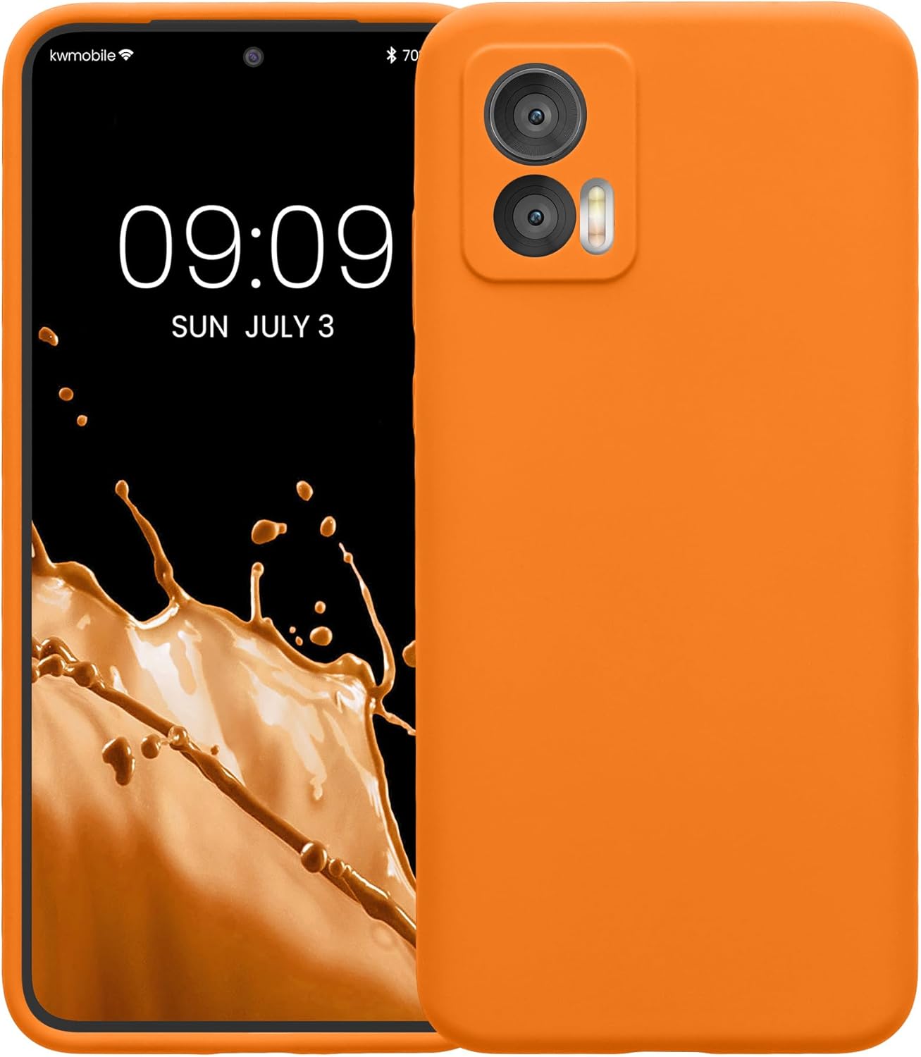 kwmobile Funda compatible con Motorola Edge 30 Neo – Funda delgada de silicona TPU – Acabado suave al tacto – Naranja afrutado