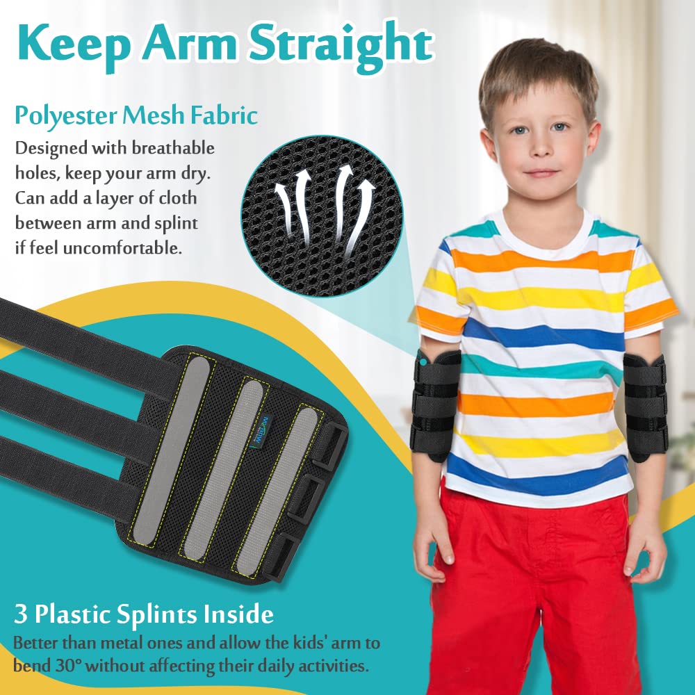 Férula pediátrica para coderas para niños, inmovilizador de brazo para niños, síndrome del túnel cubital, atrapamiento del nervio cubital para niños