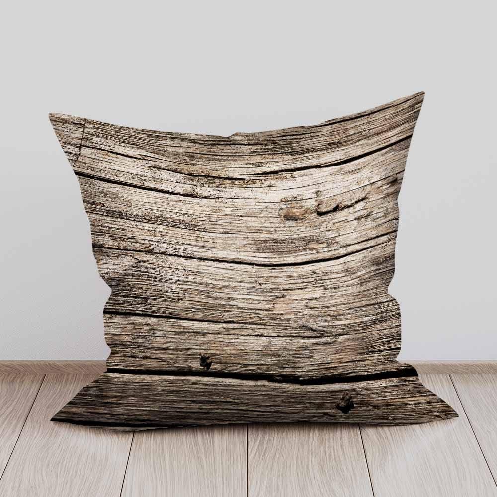 Beabes Juego de 2 fundas de cojín cuadradas con textura de tablones de madera antigua, nostálgica, rústica, decorativa, para dormitorio, sala de