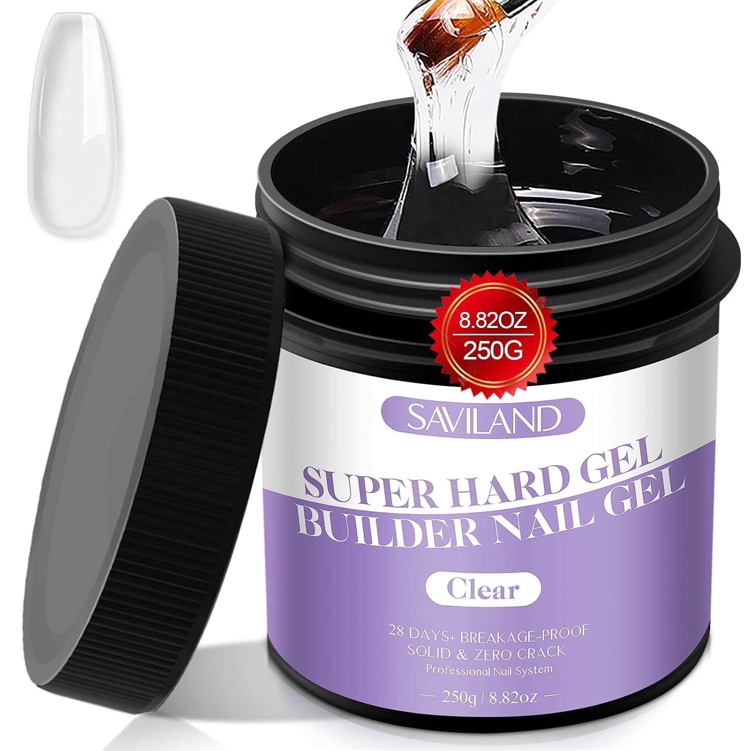 SAVILAND Gel duro transparente para uñas  250 g8.82 oz Super Builder gel de uñas de gran capacidad para constructor de gel duro LEDU V, gel de