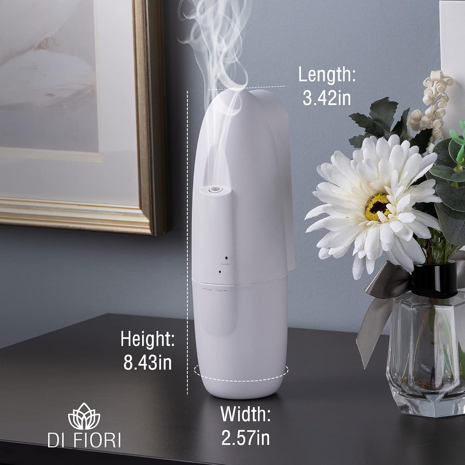 DI FIORI – Difusor inteligente de aroma sin agua – Bluetooth – Difusor de aromaterapia, portátil enchufable, difusor de aceite esencial para