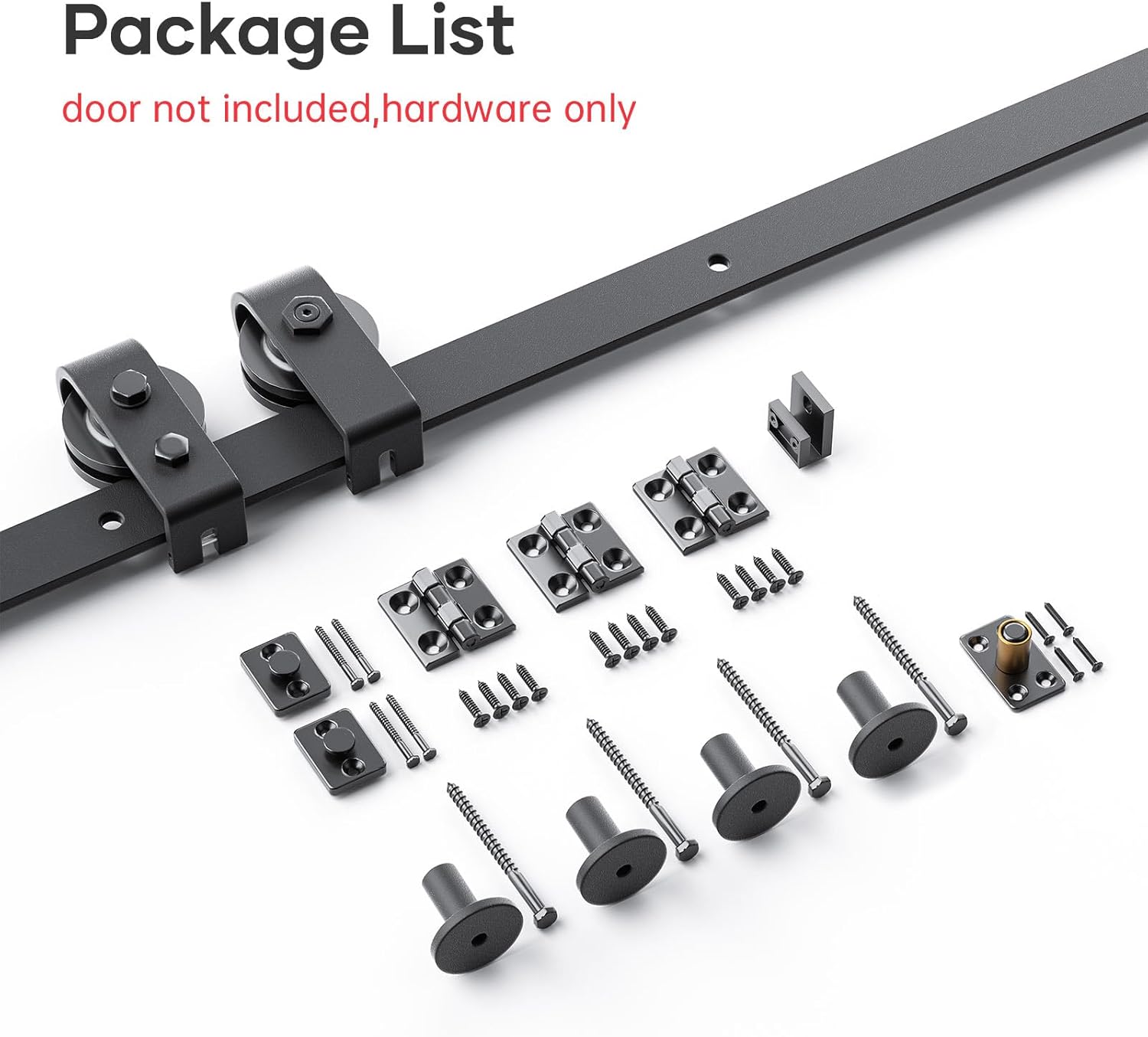 EaseLife Kit de riel de 48 pulgadas para puerta corredera de granero biplegable para 2 puertas de armario, rodillo de montaje superior, resistente,