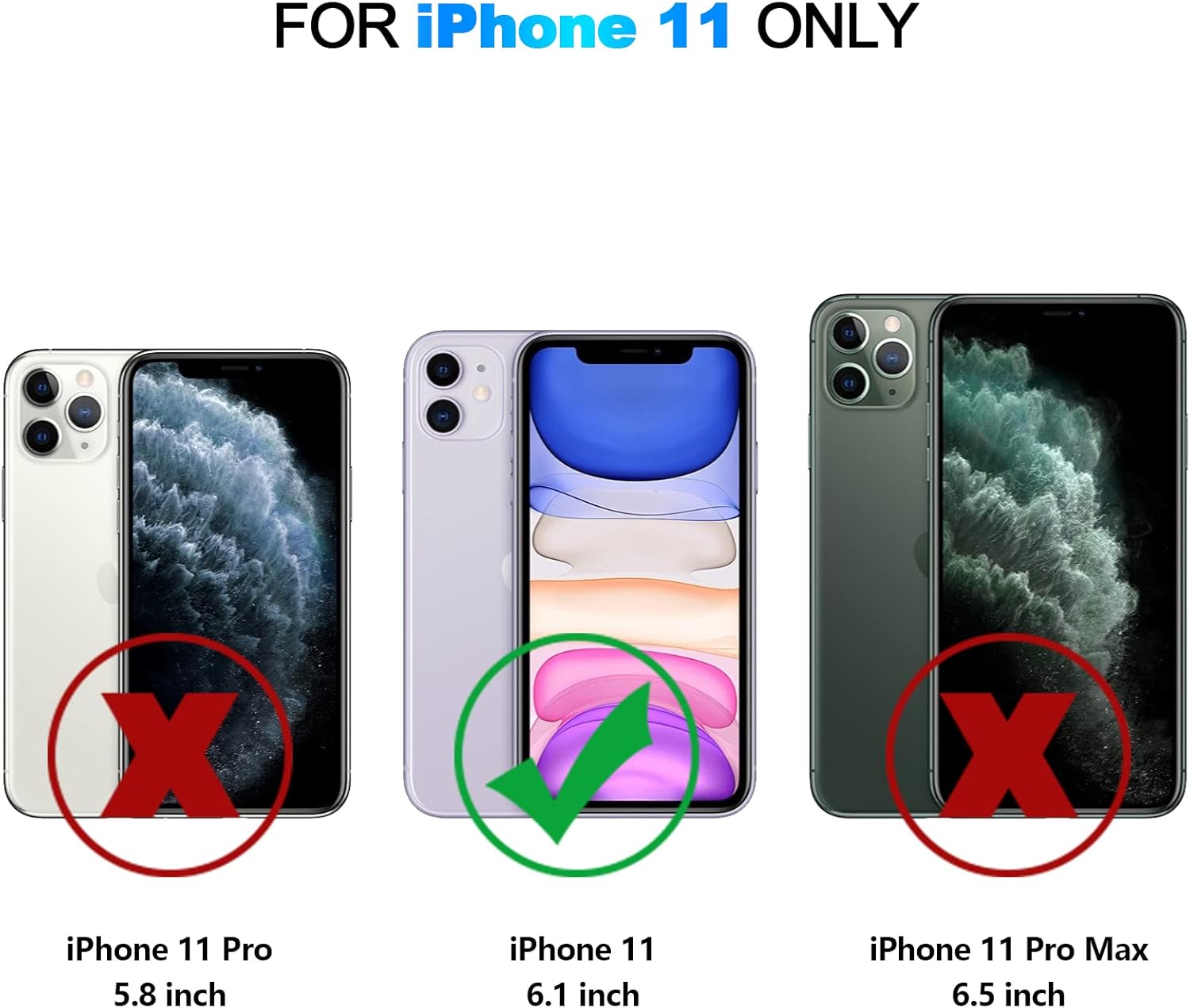 Nvollnoe Funda para iPhone 11 con tarjetero resistente de doble capa protectora a prueba de golpes, ranura para tarjetas oculta, funda delgada tipo